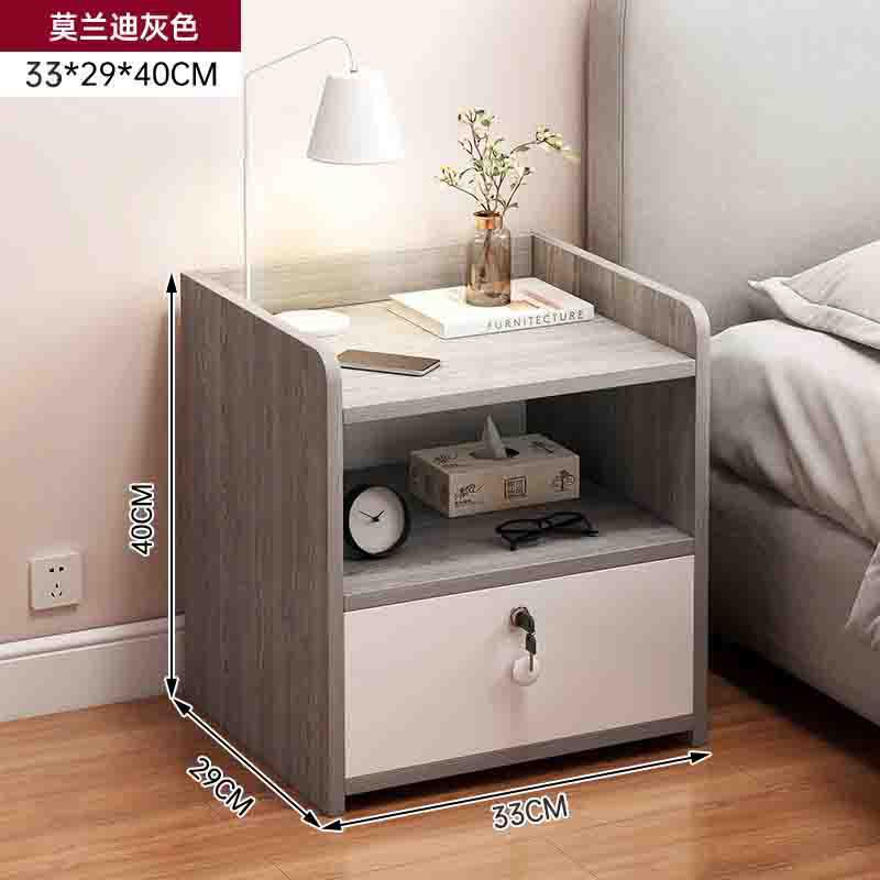 [자물쇠가 달린 싱글 드로우] 모란디 그레이 + 웜화이트 32*26*40cm