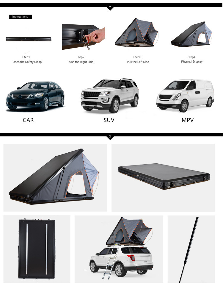 Directly from the Manufacturer: Outdoor Camping Hard-Shell Roof Tent, Alloy Triangular Car Tent, Outdoor Double-Person Self-Driving Tent