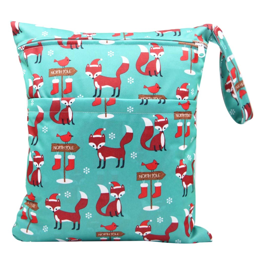 Asenappy bolsa de pañales 30*36cm bebé doble cremallera impresión impermeable bolsa de pañales cien tipos de impresión en stock