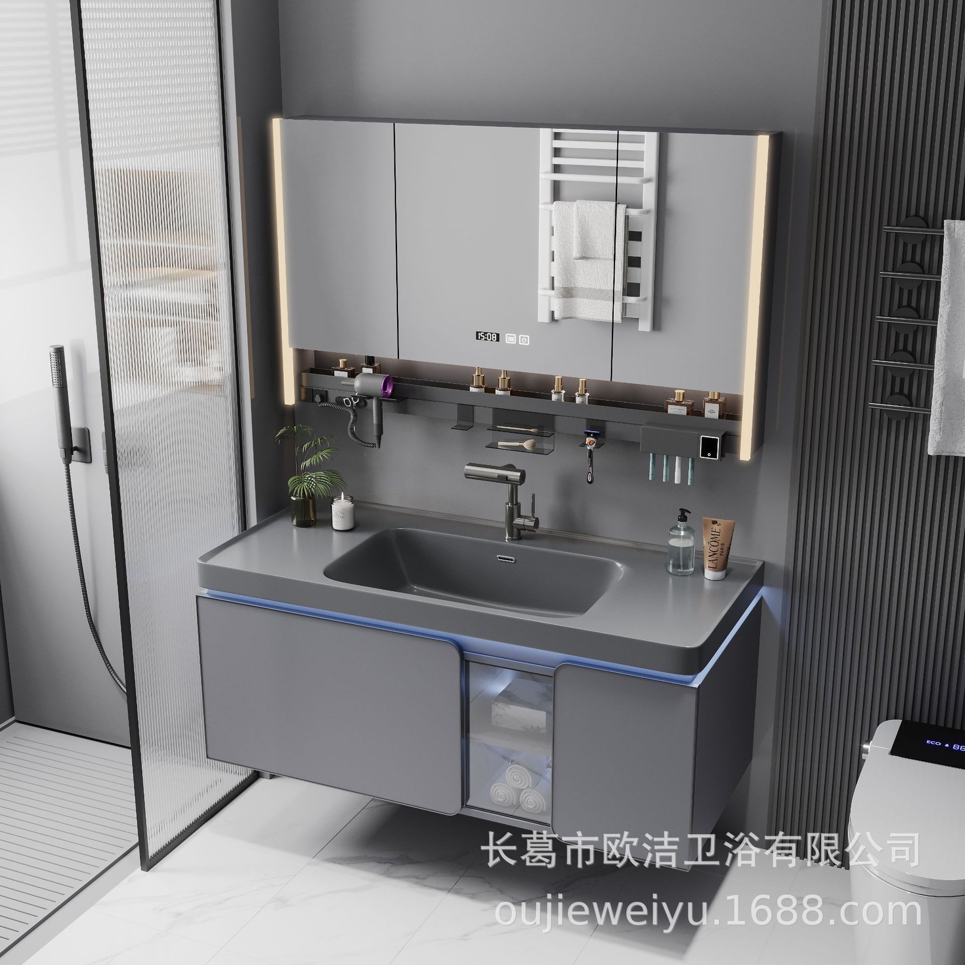 New toilet intelligent bathroom cabinet combination cabinet wash basin cabinet wash basin wash basin pool manufacturers batch generation