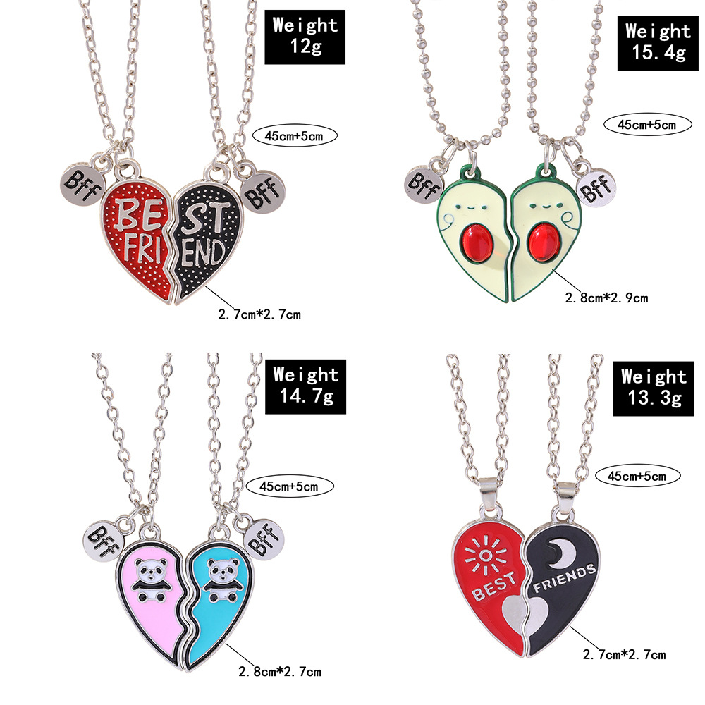16g Weight Zinc Alloy Pendant Material Pendant Necklace Classification Zinc Alloy Chain Material cable chain Chain Type 1 Set Quantity Holiday, Daily Occasion Alloy Material Valentine'S Day Festival Letter, Heart Shape Pattern All Seasons Season Unisex Gender Enamel Design Cute Style Cute Letter Heart Shape Alloy Cable Chain Pendant Necklaces Wholesale 无