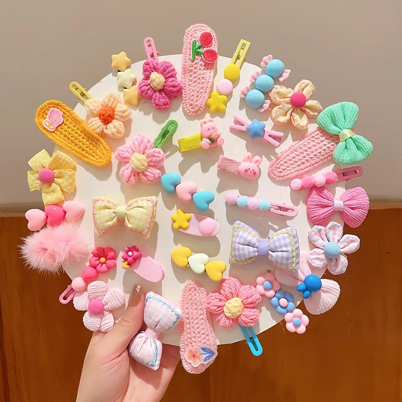 Cute clip de dibujos animados clip de borde conjunto frente cejas clip de cabello para chicas clip de BB otoño invierno de alta sensibilidad adornamiento de cabello tocado