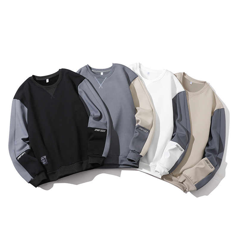Sweatshirt men spring new men's sweatshirt spring and autumn round neck new Korean loose long sleeved bottoming T shirt men_voghion.com