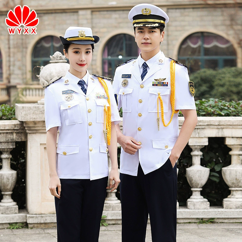Высококачественная одежда безопасности весна и осень изображение пост костюм продажи с длинным рукавом пальто безопасности отель недвижимость консьерж униформа