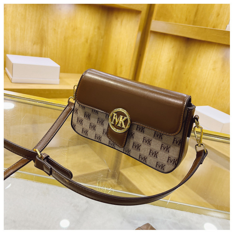 Borsa a tracolla Nicchia di personalità Nuova borsa a tracolla abbinata a colori con stampa retrò di alta qualità Borsa da donna per pendolarismo quotidiano_voghion.com