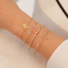 Bracelet, set, European style, simple and elegant design, English, 4 piece set