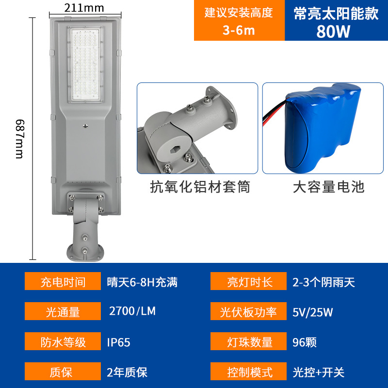 Todo en una luz de calle solar nueva lámpara de carretera solar iluminación exterior integrada