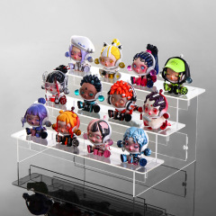 Desktop transparent blind box step stand Pop Mart figure display stand stand figure model shelf display stand