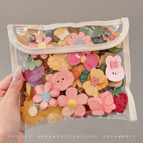 Children's Cartoon Bangs Velcro Cute Shattered Post Summer Head Hairpin Back of the Head Magic Sticker Girls' Headgear