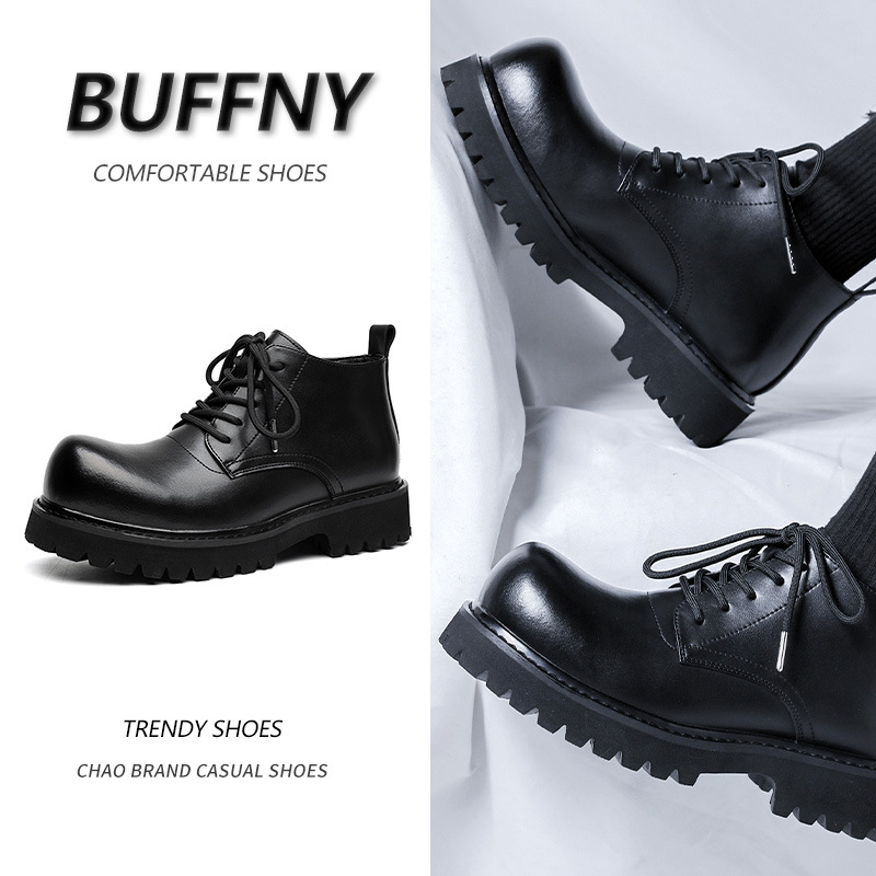 2023 마틴 부츠 남성 가을과 겨울 영국 스타일 남성 패션 바지 부츠 오토바이 블랙 나이트 짧은 부츠