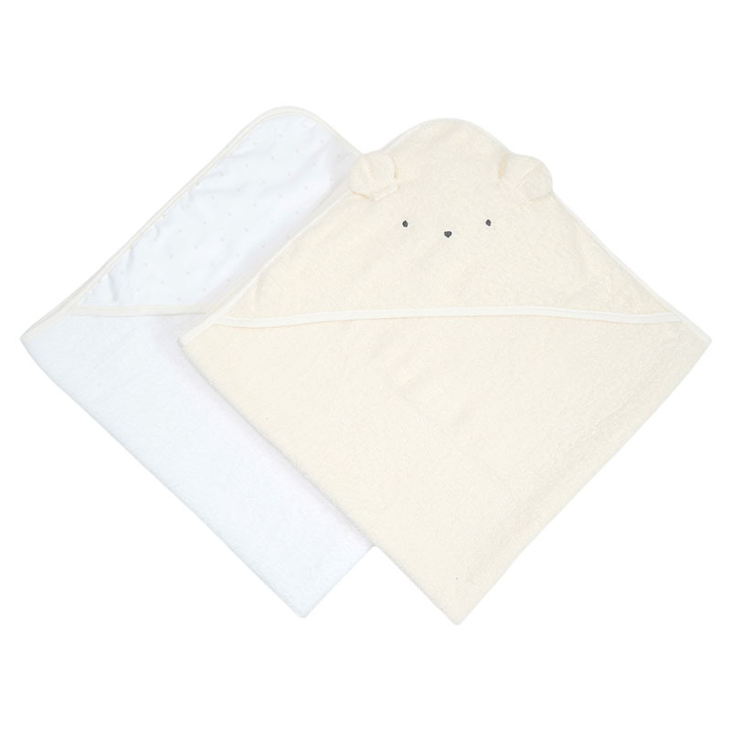 Sunnozy Europeins bebés bebés 100% algodón 2 toallas de baño con capas toallas de baño