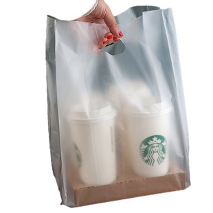 Shop Packing with Widened Drink Portable Base Large Capacity Cup Holder Milk Tea Cup with Frosted Plastic Bag Coffee