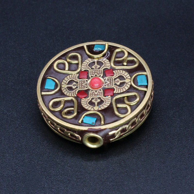 Copper turquoise retro ethnic stone inlay