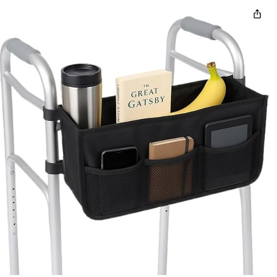 Walking Aid Storage Bag, Multifunctional Side Hanging Bag for Elderly Walker, Storage Bag Hanging Pouch