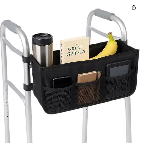 Walking Aid Storage Bag, Multifunctional Side Hanging Bag for Elderly Walker, Storage Bag Hanging Pouch