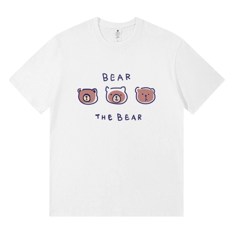 Летняя новая футболка с короткими рукавами женская хлопчатобумажная свободная корейская версия женская дикая мультяшная принт с полурукавом топ