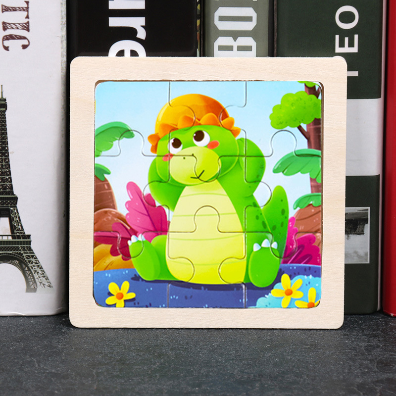 Puzzle pequeño plano de madera de 9 piezas Animal Ocean Traffic Kindergarten Educación temprana Juguetes educativos Puzzle simple de entrada