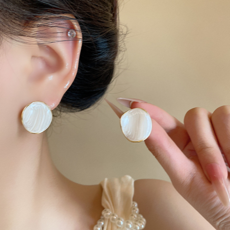 丽银新款气质简约高级感百搭拉丝工艺几何棱形耳环s925银针耳饰女