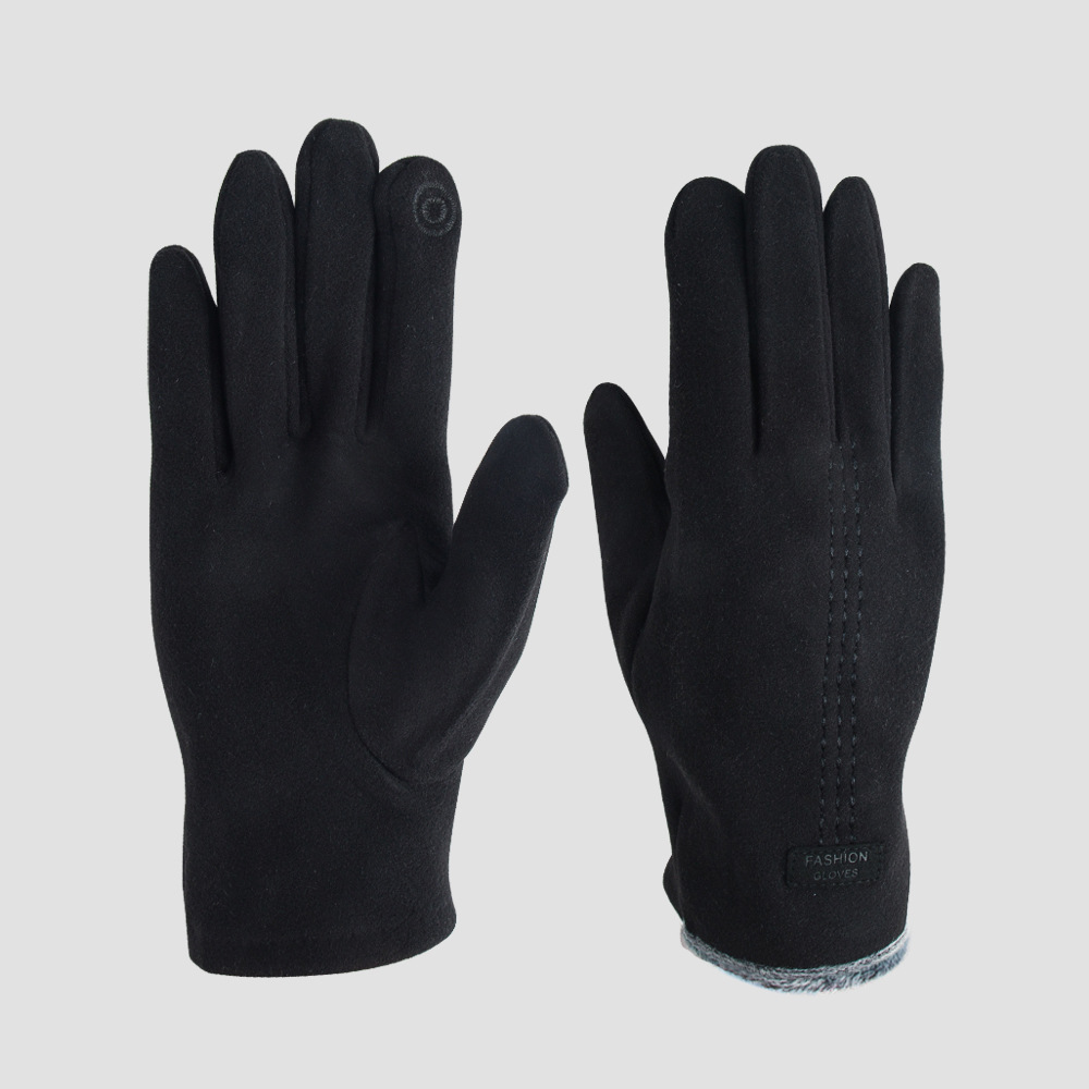 Nuevos Guantes De Terciopelo Invierno Cálido Color Sólido Al Aire Libre Montar A Prueba De Frío Guantes Con Pantalla Táctil Para Dedos display picture 8