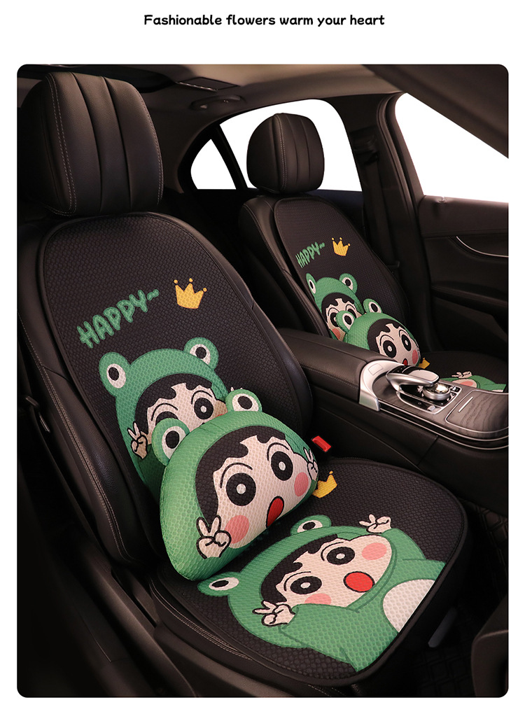 Cute Cartoon Crayon Shin New Car Seat Cushion Four Seasons Universal Cyber Popular Half Bag Seat Cover Women's Seat Cushion Winter Seat Cover