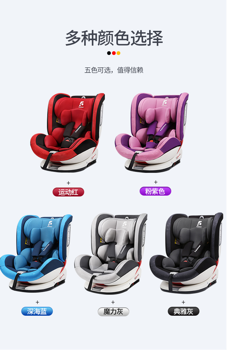 Faleiman Kidsren's Car Safety Seat 0-4-12 Years Old Baby Seat Isofix Interface Car Spine Protector