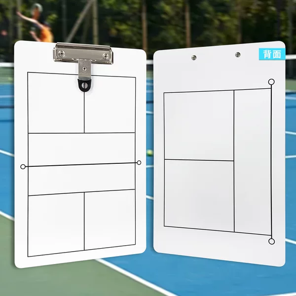 Pickleball Tactical Board, Pickleball Coach's Command Board, Double-Sided Erasable Training Demonstration Board with Pen and Eraser