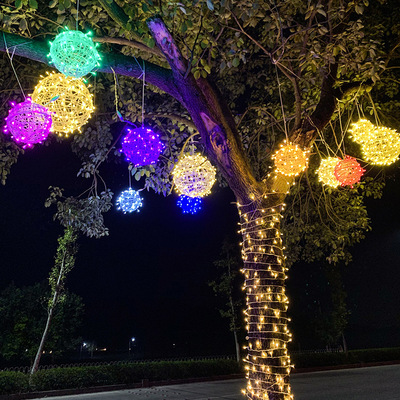 outdoors Tree lights Sepak takraw LED Tree lights Ball lights Scenery Christmas festival outdoors Lighting engineering decorate