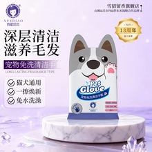雪貂宠物免洗手套6片猫咪狗狗清洁除臭用品免洗澡免洗除臭