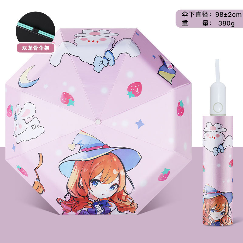 批发双层钛银太阳伞防紫外线女折叠晴雨两用超轻小巧遮阳|undefined