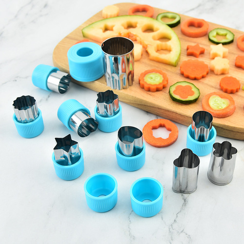 Stainless steel fruit cutting embossing mold small wonton biscuit mold vegetable flower cutter butterfly noodle tool 8-piece set