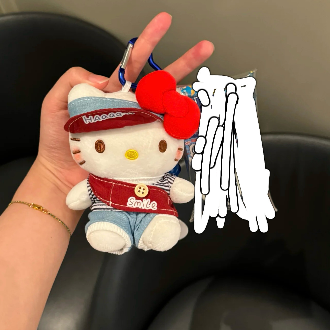 Genuino clásico KT Hello Kitty mochila bolso colgante dibujos animados lindo hellokitty llavero muñeca de felpa mujer