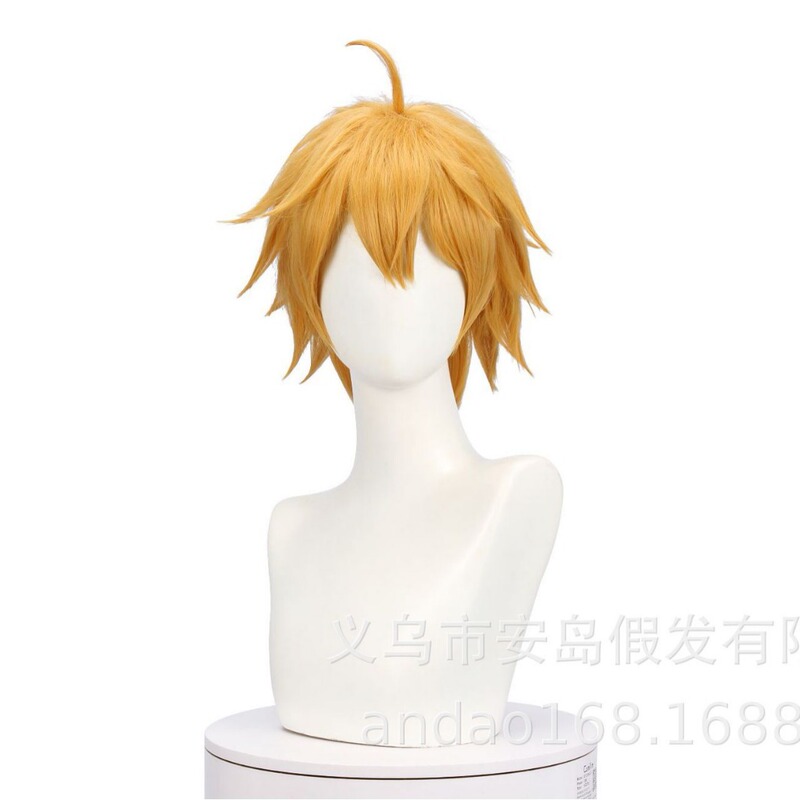 Factory direct sale of a generation of miha tour game original god role traveler empty yellow hair single braid wig headgear