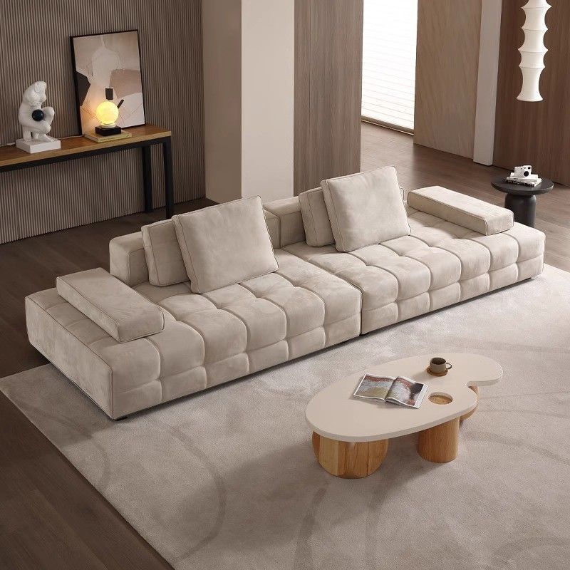 Diseño italiano de maestros de telas de Lawrence minimalista módulo de villa gran línea de sala de estar combinación de sofá gato tela de algodón