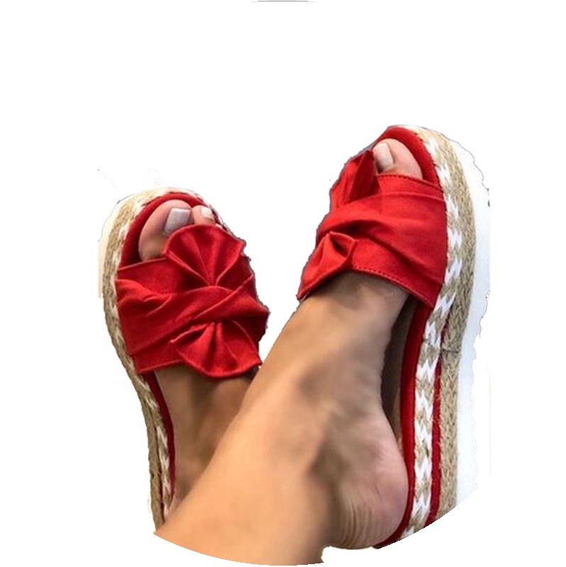 Sandalias de gran tamaño de comercio exterior sandalias y pantuflas de cáñamo Xia Ou sandalias de mujer talla 414243