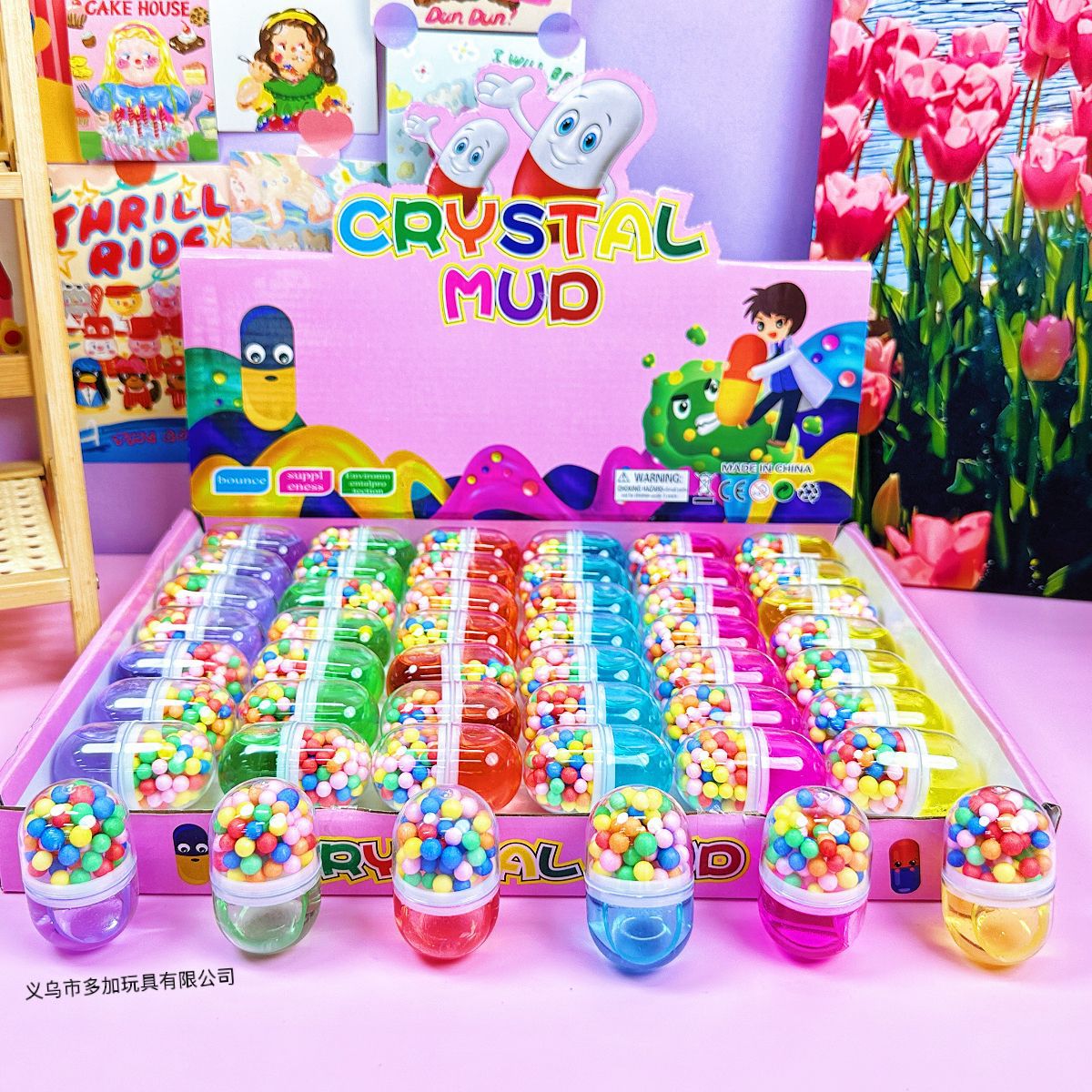 48 en la taza de expansión goma espumante mini barro de cristal juguetes para niños slime creativo arcilla no pegajosa