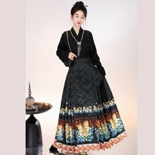 马到成功新款明制汉服女国风改良新中式马面裙日常通勤套装春秋款