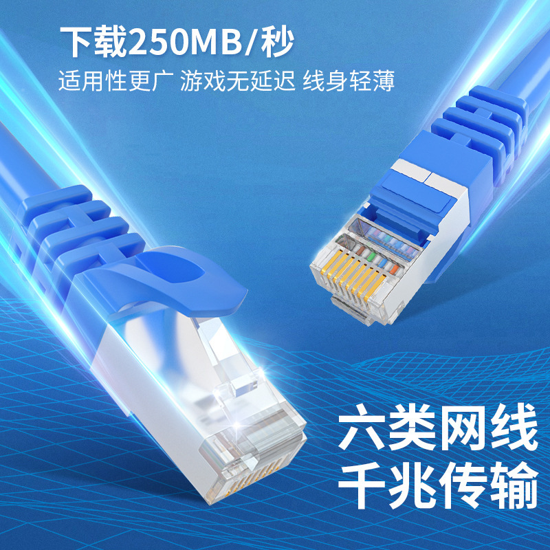 Rj45 Category 6 Pure Copper Eight-Core Patch Cord Ultra-Oxygen-Free Finished Network Cable Router Unshielded Gigabit Network Cable Wholesale