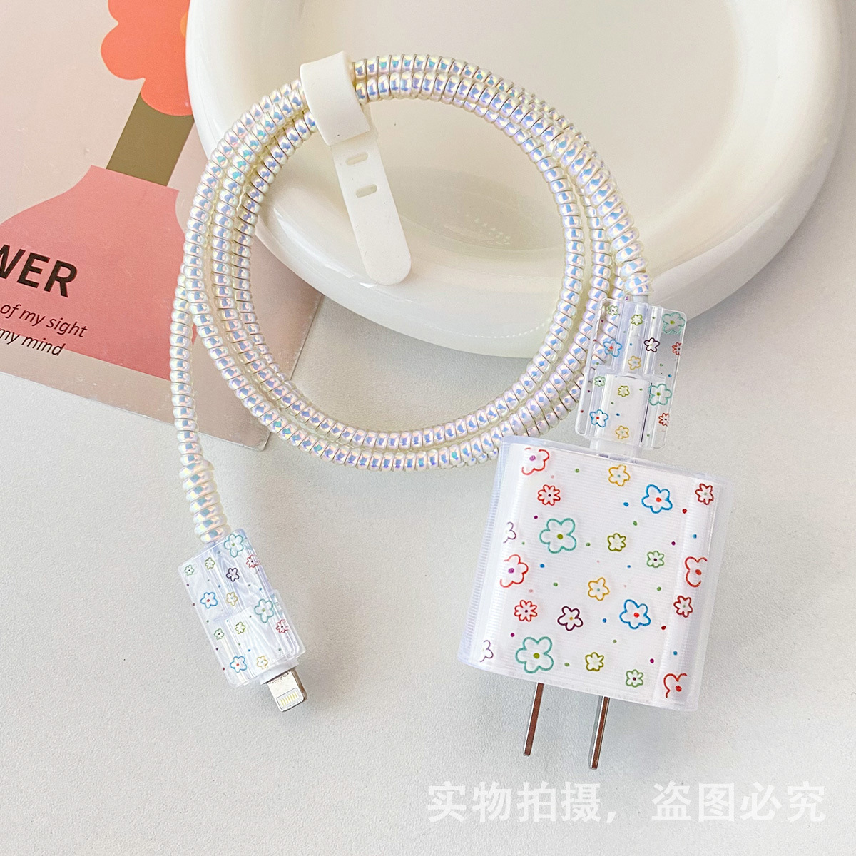 Funda protectora para cargador con diseño de amor transfronterizo de 20W, compatible con el cable de datos del Apple iPhone 16/15 y protector de cable para 14 Plus