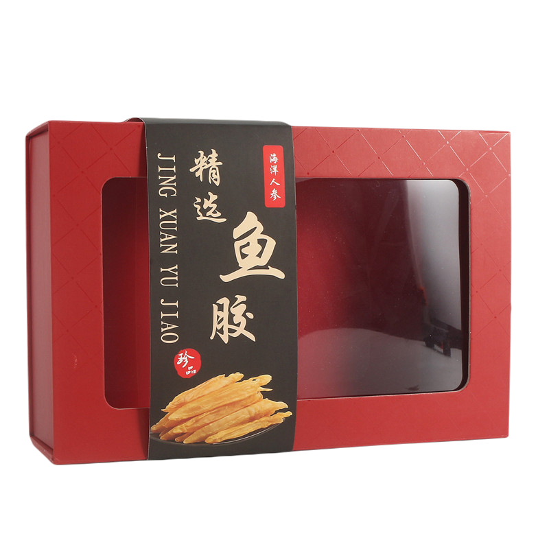 Caja de regalo de pegamento de pescado plegable rectangular 250g 500g simple caja de regalo de pegamento de flores caja de pegamento de pescado transparente grande