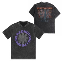 Red Hot Chili Peppers Band Vintage Washed Cotton T Shirt Men
