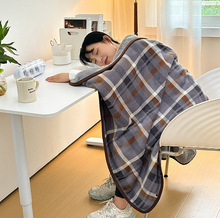 牛奶绒毛毯单人办公室午睡小被子宿舍学生盖腿披肩加厚沙发盖毯子