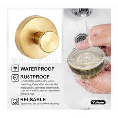 Adhesive hooks, cross-border stainless steel metal hooks, strong sticky hooks, coat hooks, bathrobe hooks, shower hooks, kitchen hooks