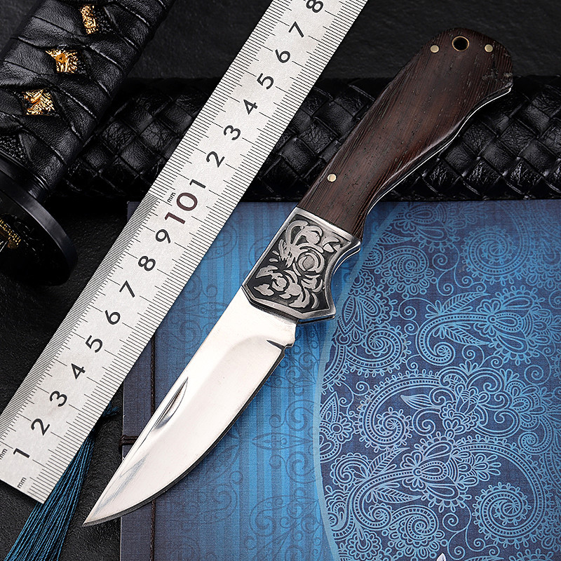 户外随身小刀高硬度锻造狩猎刀荒野求生战术折叠刀礼品刀具