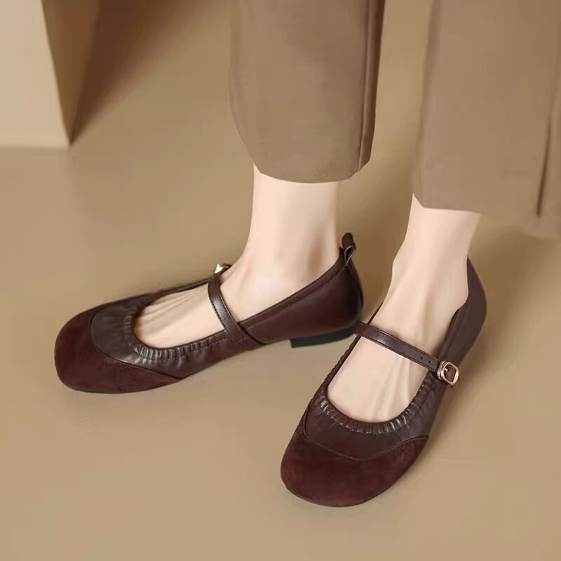 Clearance Sale of Discontinued Sizes: Square-Toe Cowhide Women's Shoes Dq1898