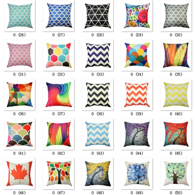 私人定制跨境抽象猫咪飞鸟数码抱枕logo样板几何植物装饰靠垫套