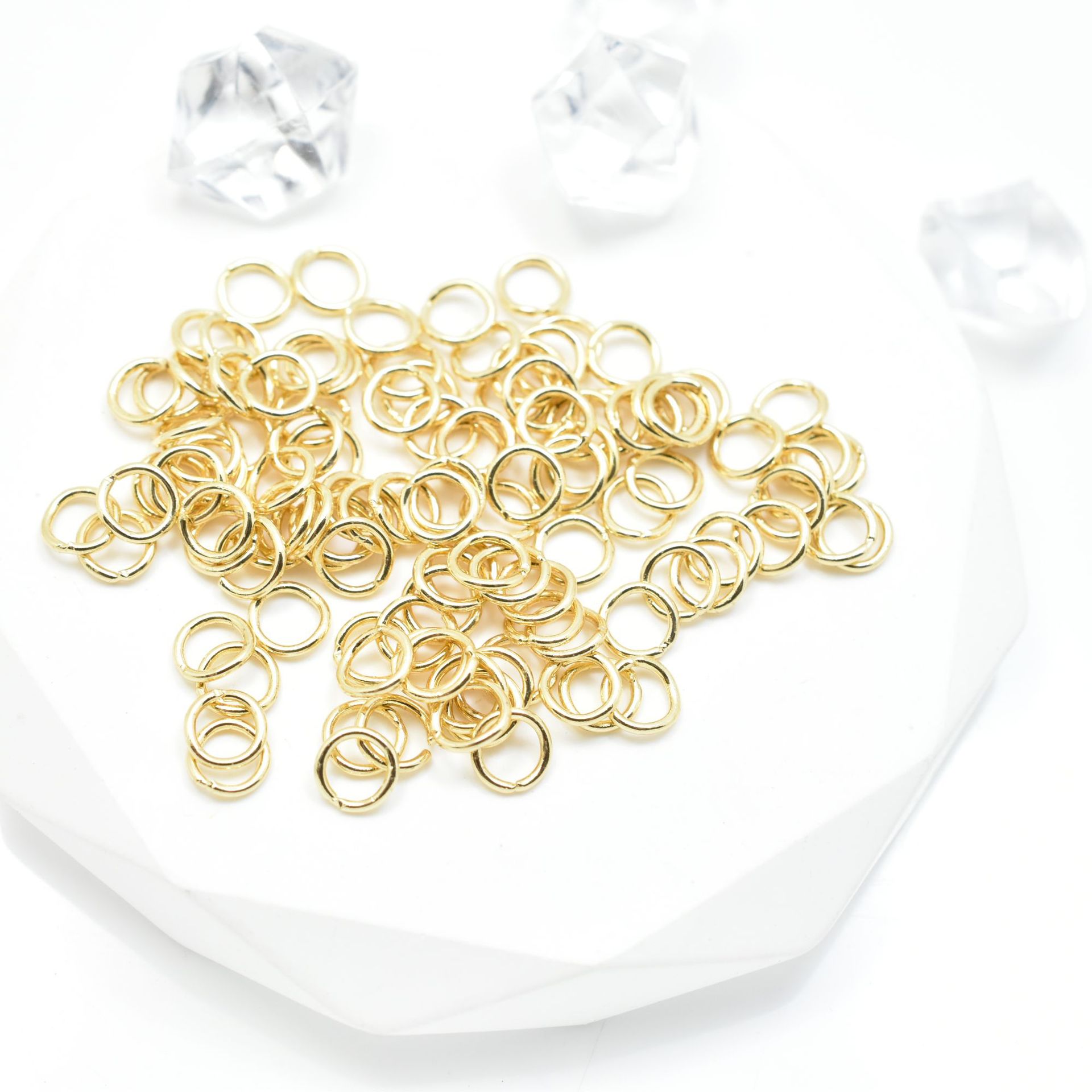 Solid Color Pattern Simple Style Style 100 PCS/Package Diameter 4mm Diameter 5mm Diameter 6 Mm Copper Gold Plated Solid Color Jump Ring