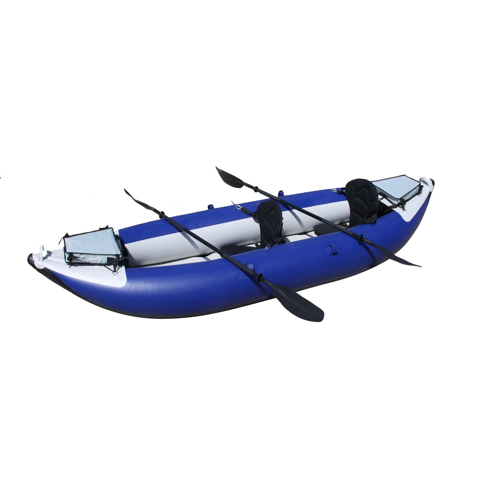Oem Double Float Tube Kayak Inflatable Boat Canoe Rafting Boat with Air Cushion Bottom and Three Air Chambers Kayak