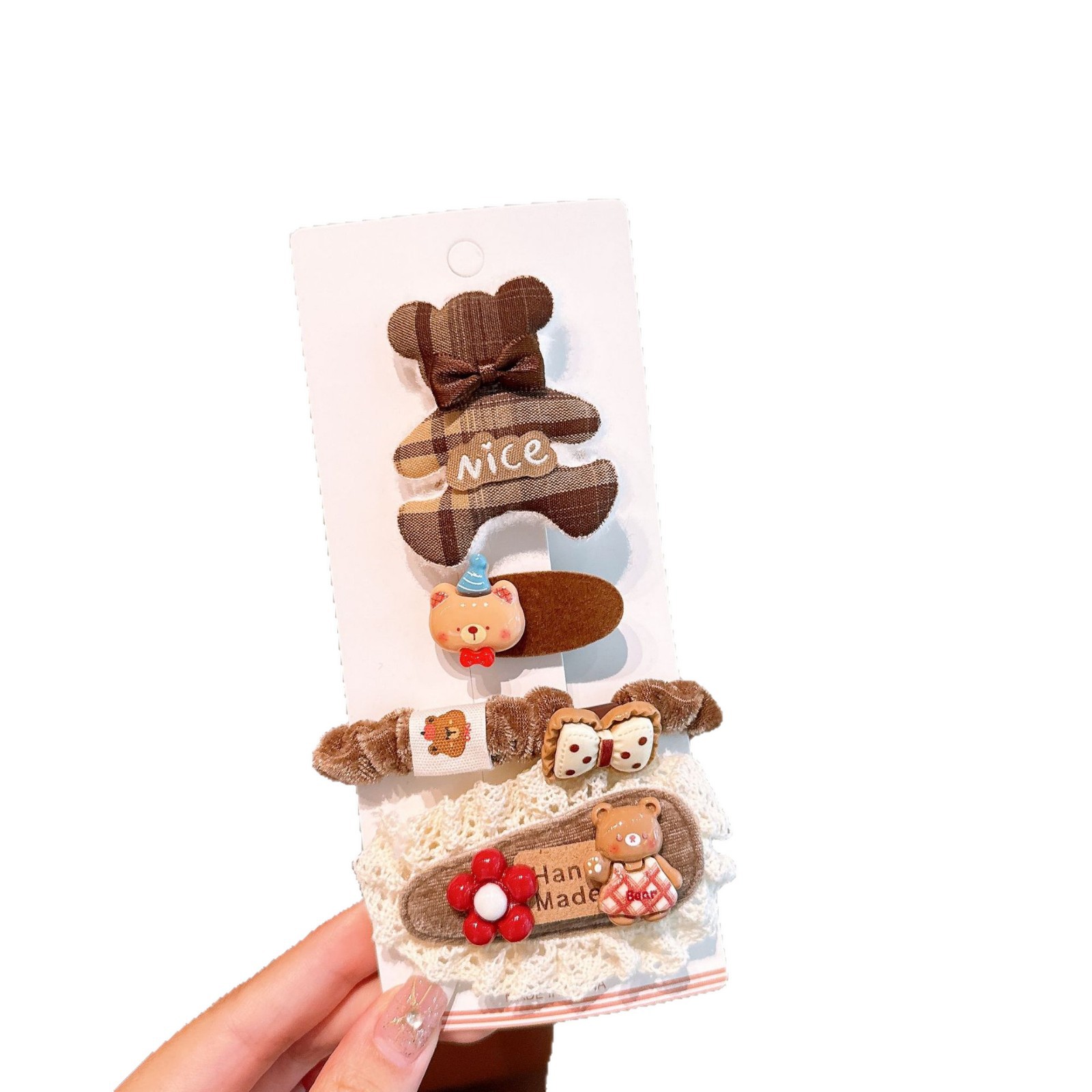 Nuevo anillo de cabello de tela de otoño y invierno de algodón relleno de arco de abrazadera de cabello de niños simple conjunto de accesorios de cabello de niña universal
