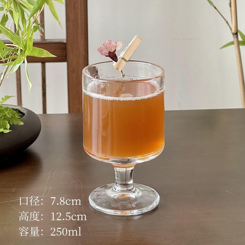 热红酒玻璃杯高脚杯甜品杯冷饮杯鸡尾酒杯创意玻璃杯高颜值ins风|undefined