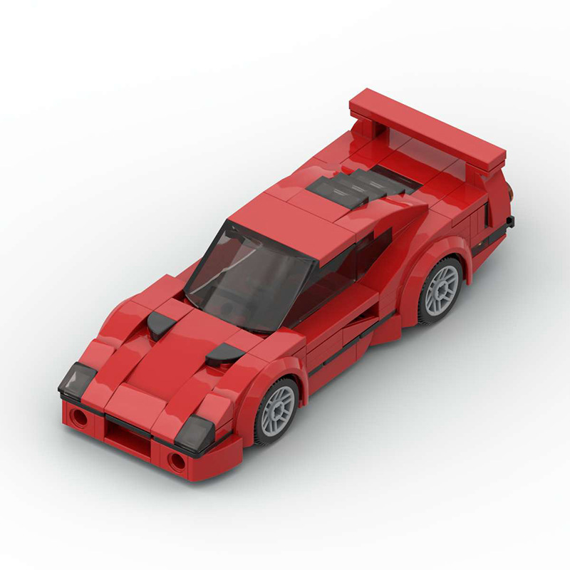 MOC building blocks compatible with Lego Ferrari F40 car model suit assembled children intelligence decoration gift 8 grid car